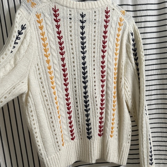 Boden Cream Sweater with Multicolor Embroidery - Picture 6 of 8